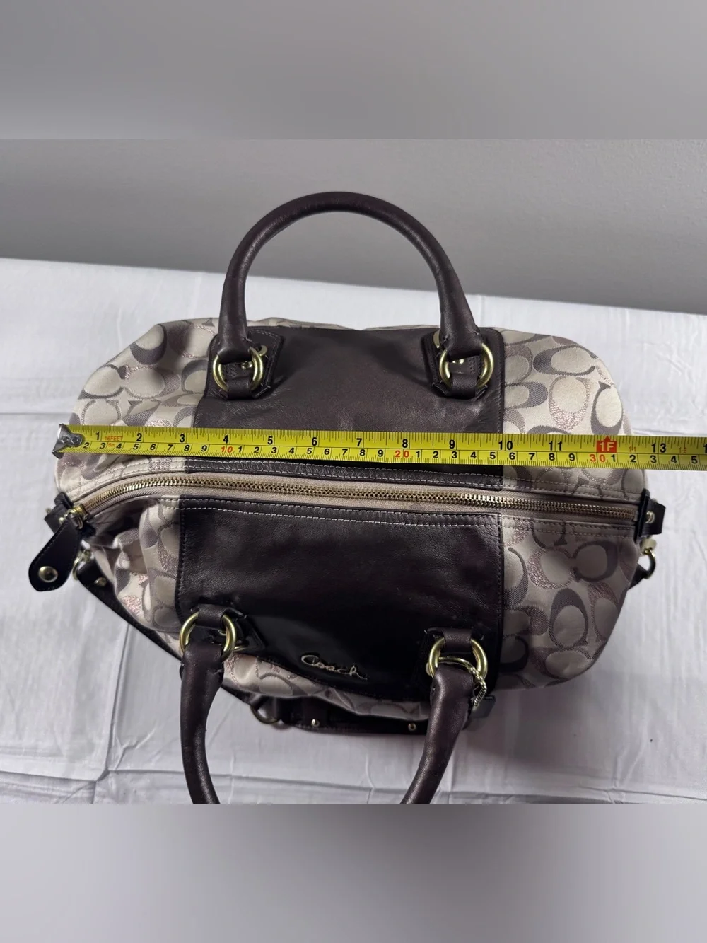 Coach Metallic Signature Ashley With Gold Hardware.